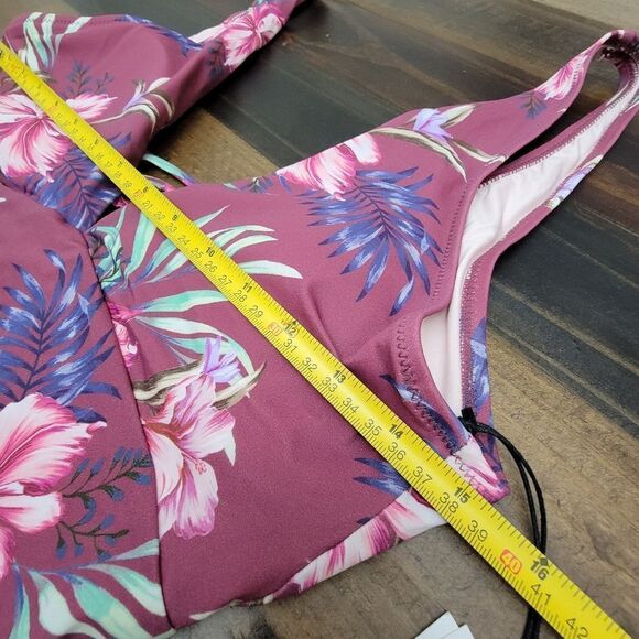 NWT Shade & Shore Lowest Covered One-Pice Swimsuit Tropic Hawaiian Floral Size M - Picture 12 of 12